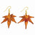 Iridescent Copper Dipped Japanese Maple Leaf Dangle Earrings