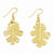 24k Gold Dipped Oak Leaf Dangle Earrings