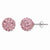 Sterling Silver Light Pink Crystal 10mm Stud Earrings