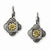 Silver-tone Brass Flower Accent Leverback Earrings