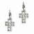 Silver-tone Clear Crystal Crosses Leverback Earrings