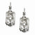 Silver-tone Crystal Flower Rectangle Leverback Earrings