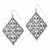 Silver-tone Clear Crystal Diamond Shaped Dangle Earrings