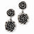 Silver-tone Flower Post Dangle Earrings