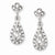 Silver-tone Crystal Teardrop Post Dangle Earrings