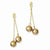 Gold-tone Bronze Glass Pearls Post Dangle Earrings