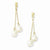 Gold-tone Glass Pearls Post Dangle Earrings