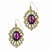 Gold-tone Purple Crystal Dangle Earrings