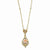 Gold-tone Crystal/Porcelain Rose/Simulated Pearl Necklace