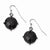 Black-plated Black Epoxy Stones Dangle Earrings