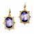 Gold-tone Purple Crystal Leverback Earrings