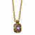 Gold-tone Purple Crystal & Enamel Necklace