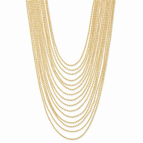 Gold-tone Multi Beaded Chain Necklace