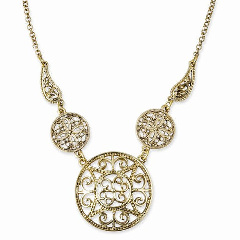 Gold-tone Fancy Circles Necklace