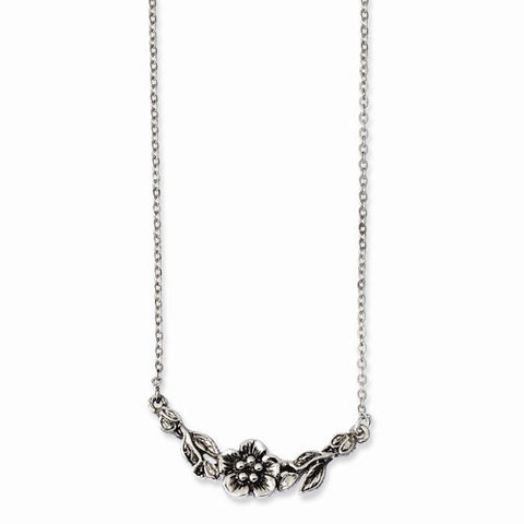 Silver-tone Flowers Necklace