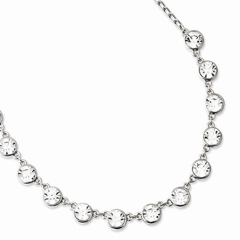 Silver-tone Clear Crystal Necklace