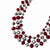 Silver-tone Red & Grey Epoxy Stones Necklace