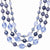 Silver-tone Light & Dark Blue Epoxy Stones Necklace