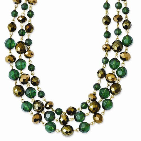 Gold-tone Green & Colorado Epoxy Stones Necklace