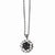 Black-plated Crystal & Black Flower Necklace