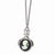 Silver-tone 2 sided Black Cameo & Faux Pearl Pendant Necklace