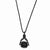 Black-plated Black Grey & Clear Crystal Spinning Necklace