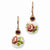 Rose-tone Purple Crystal Rose Flower Decal Earrings