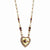 Rose-tone Purple Crystal & Simulated Pearl w/Decal Necklace