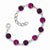 Silver-tone Purple Crystals Bracelet w/ext, 7 inch w/ext, Jewelry Bracelets for Women