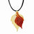 24K Gold, Iridescent Copper Dipped Double Birch Leaf Necklace