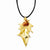 24K Gold Holly Leaf, Iridescent Copper Dipped Berries Necklace