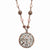 Rose-tone & Silver-tone Rose Beads & Rose Quartz Necklace