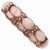 Rose-tone Rose Quartz Cabochon & Glass Beads Stretch Bracelet