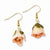 Lacquer Dipped Cream/Pink Rose Dangle Earrings