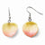 Lacquered Cream /Pink Rose Petal Slvr-pltd Shepherd Hook Earrings