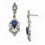 Silver-tone Pear Shaped Blue Glass Post Earrings