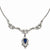 Silver-Tone Blue & Clear Glass Necklace