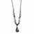 Silver-Tone Blue & Clear Glass Necklace