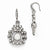 Silver-tone Clear Glass Fishhook Dangle Earrings