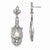 Silver-tone Clear Glass Post Drop Earrings