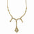 Gold-Tone Clear Glass Ext Triple Drop Necklace