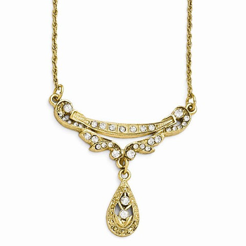 Gold-Tone Clear Glass Necklace