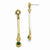 Gold-tone Green Clear Crystal Post Earrings