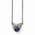 Silver-Tone Blue Crystal & Glass Bow Ext Necklace