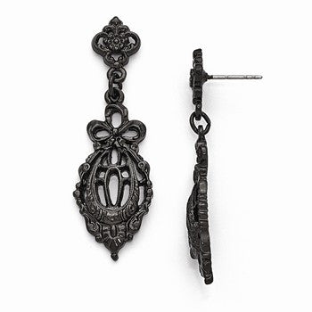 Black-plated Post Earrings