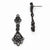 Black-plated Black Crystal Post Drop Earrings