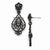 Black-plated Black Crystal Post Drop Earrings