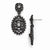 Black-plated Black Crystal Post Drop Earrings