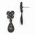 Black-plated Black Glass Post Drop Earrings