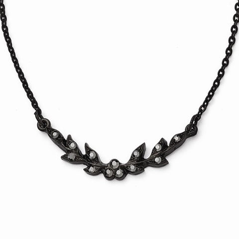 Black-Plated Black Crystal Necklace